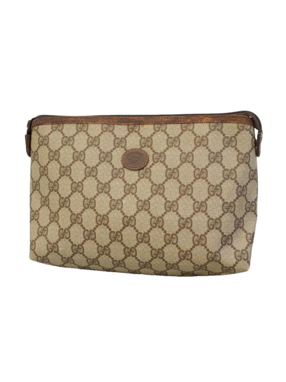 Gucci Pouch GG Supreme 156 01 Brown Gold